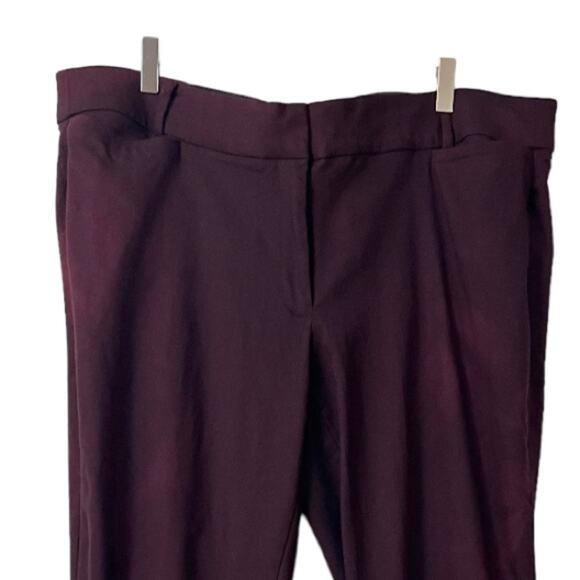 Lane Bryant Women’s Pants The Allie Ankle Slim Fit Burgundy Mid Rise Sz 24R Plus - Picture 7 of 11